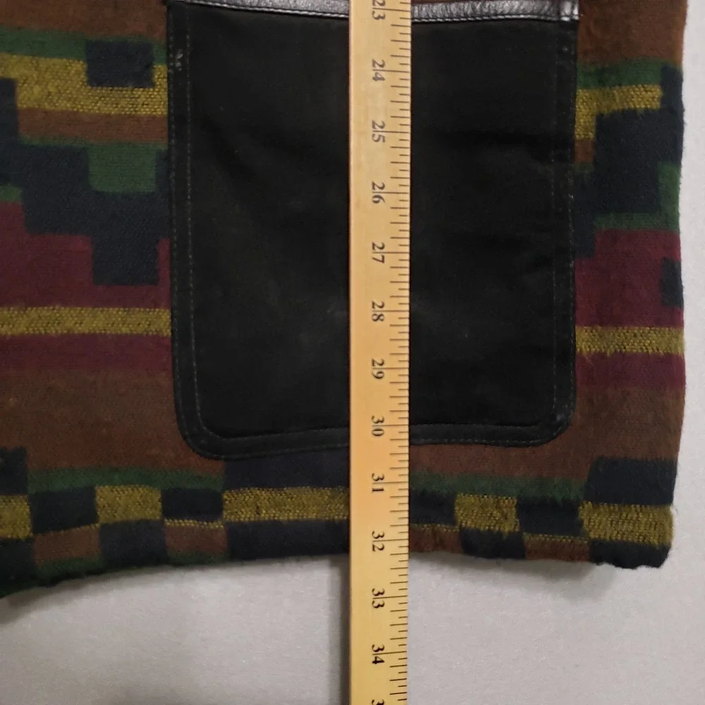 Cripple Creek Mens Jacket Large Suede‎ Leather Southwestern Aztec Sherpa VTG